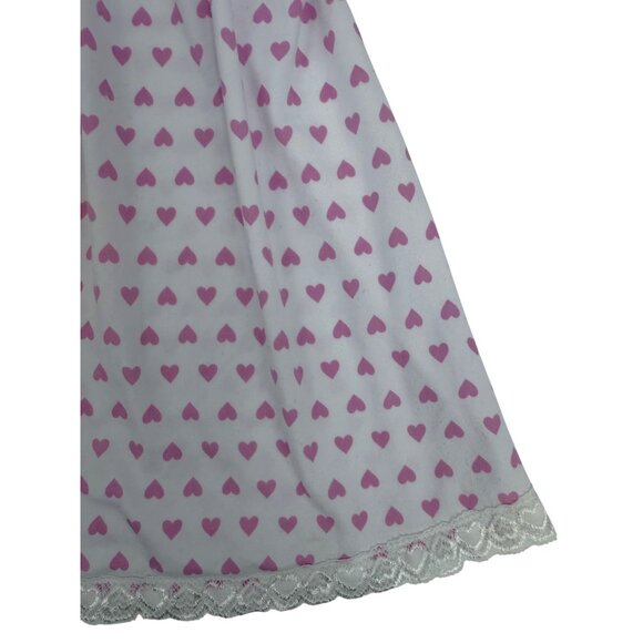 Laura Ashley Y2K Revive Croquette White Lace Trim Pink Hearts Print Babydoll Top - Picture 13 of 16